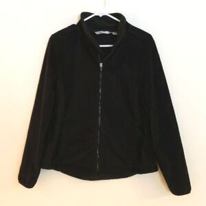 Izod Black Soft Fuzzy Cozy Fleece Zip Up Jacket - M